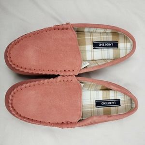 Lands End Flannel Lined Moccasin Slippers NWOT